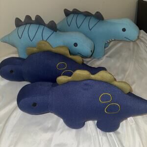 Hobby Lobby Dinosaur Plush Stuffed Animal Lot of 4 Green Blue Soft Kids